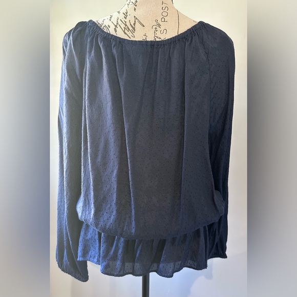 💙Charter Club Women's Blue Sequin Tie-Neck Blouse -💙 - Picture 8 of 10